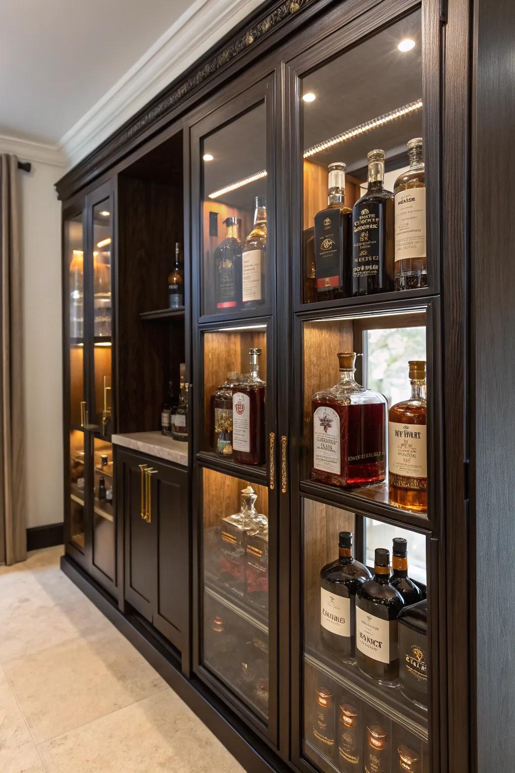 Custom cabinets provide a personalized storage solution for your collection.