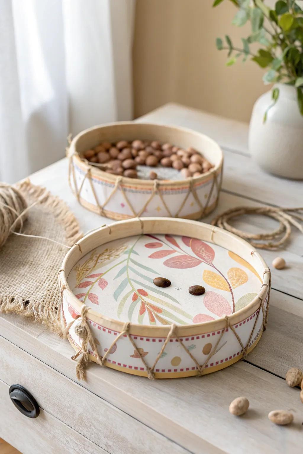 Bring music to life with this charming paper plate tambourine—perfect for a touch of DIY elegance!