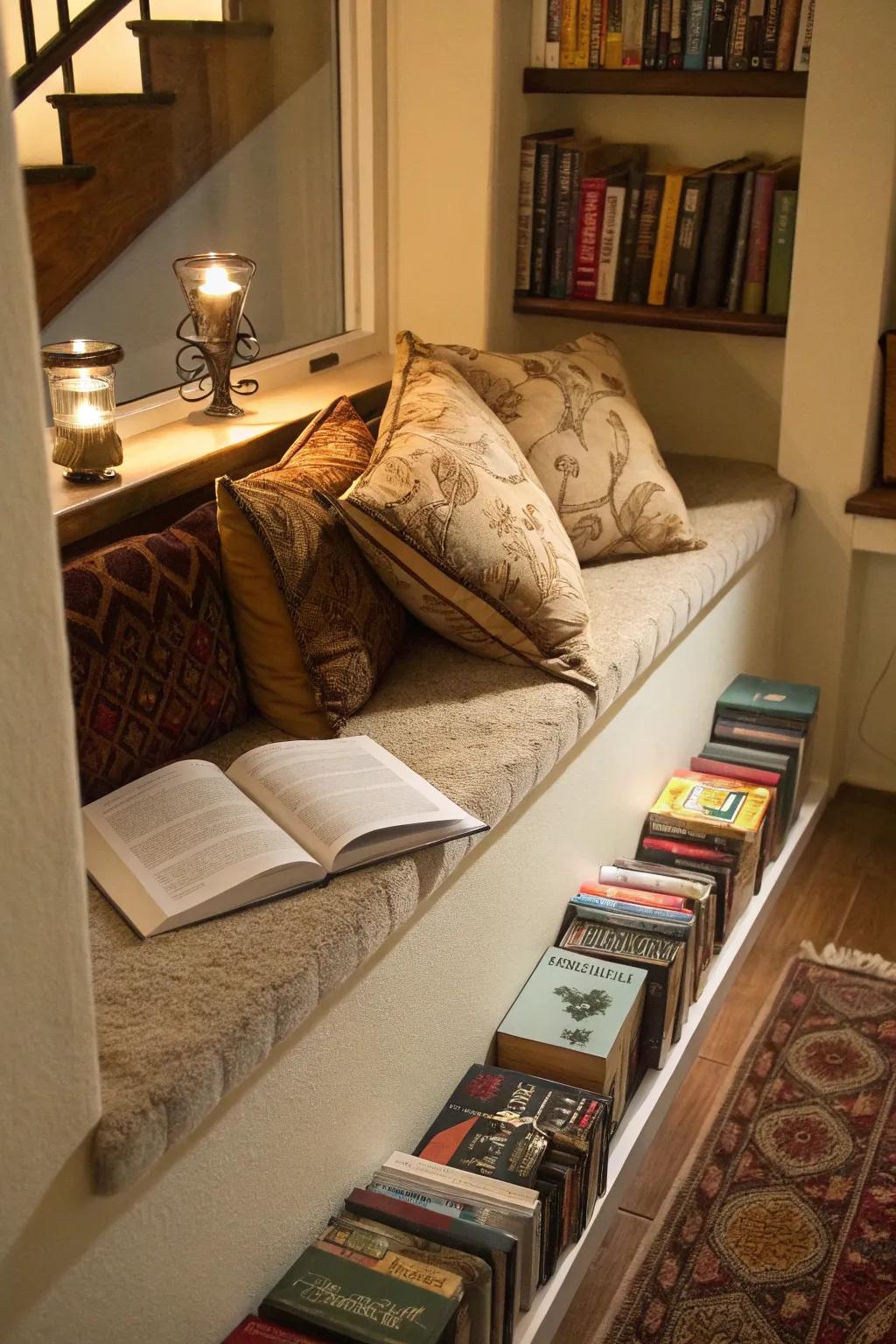 Transform your ledge into a charming reading nook.