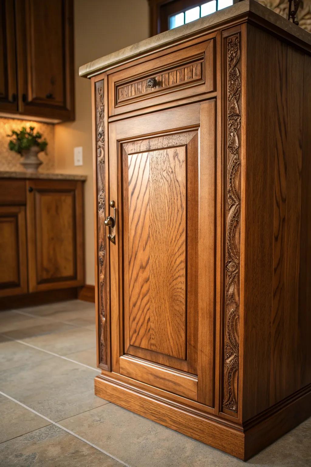Elevate your kitchen's style with the timeless elegance of a natural wood stain.