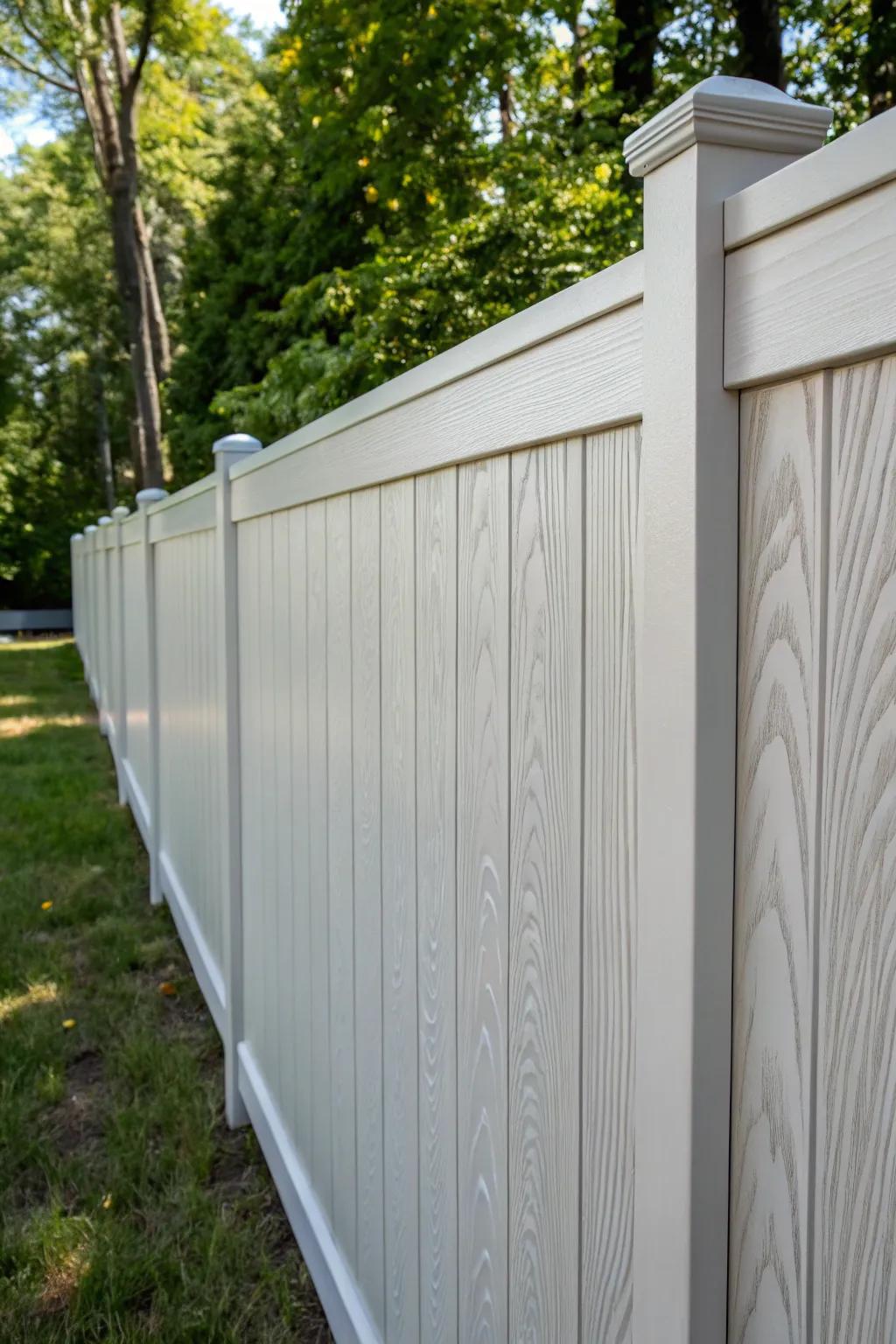 Experience the charm of wood and the ease of vinyl with this low-maintenance fencing solution.