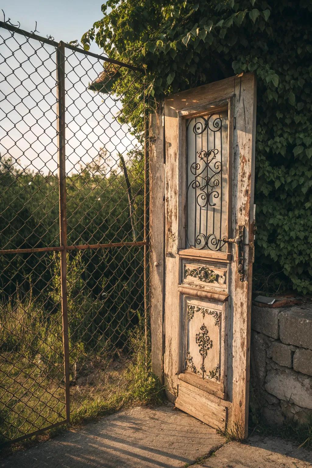 Transform your space with the timeless allure of repurposed doors, blending history with modern simplicity.