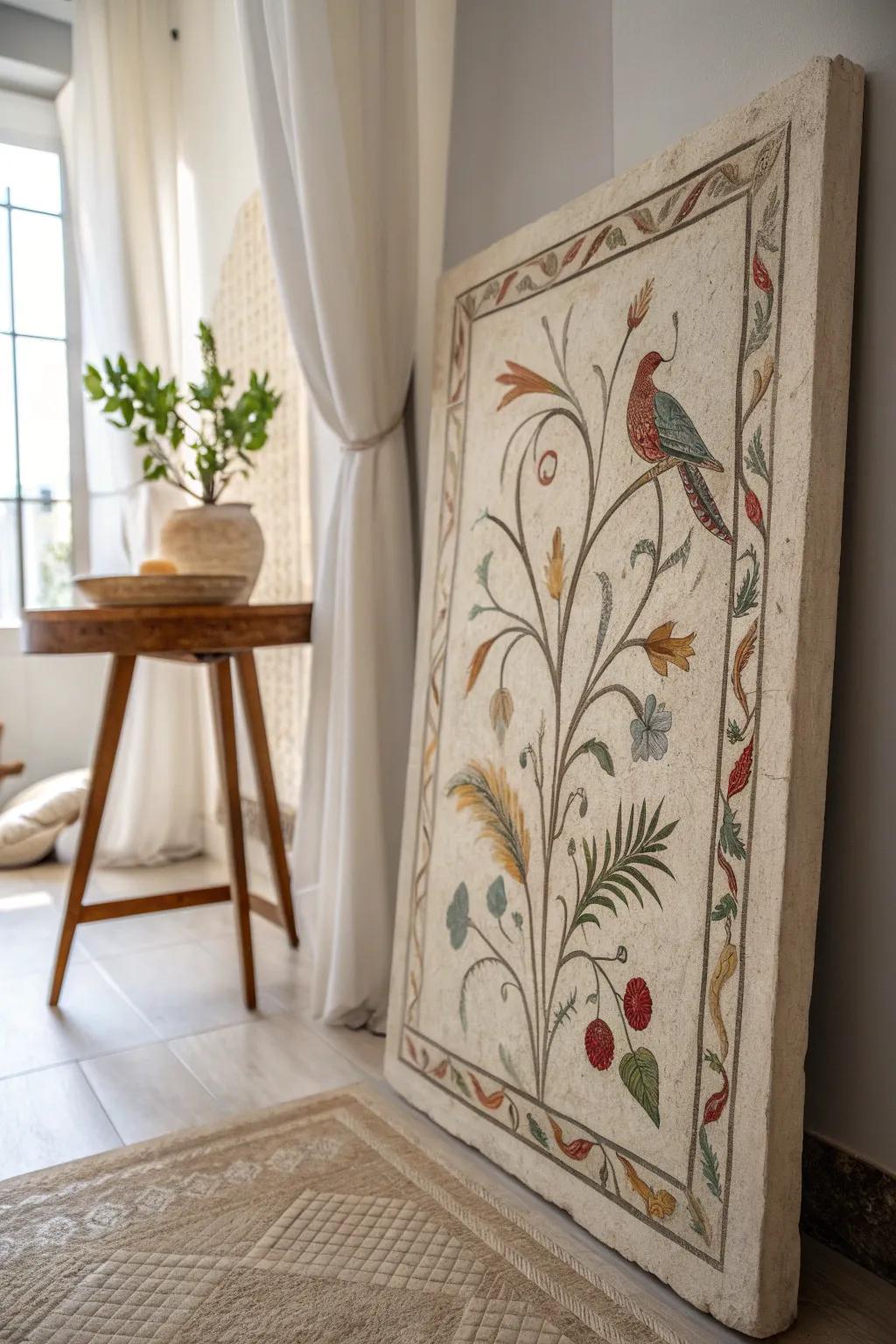 Bring a touch of ancient Roman elegance into your home with this stunning handcrafted fresco.