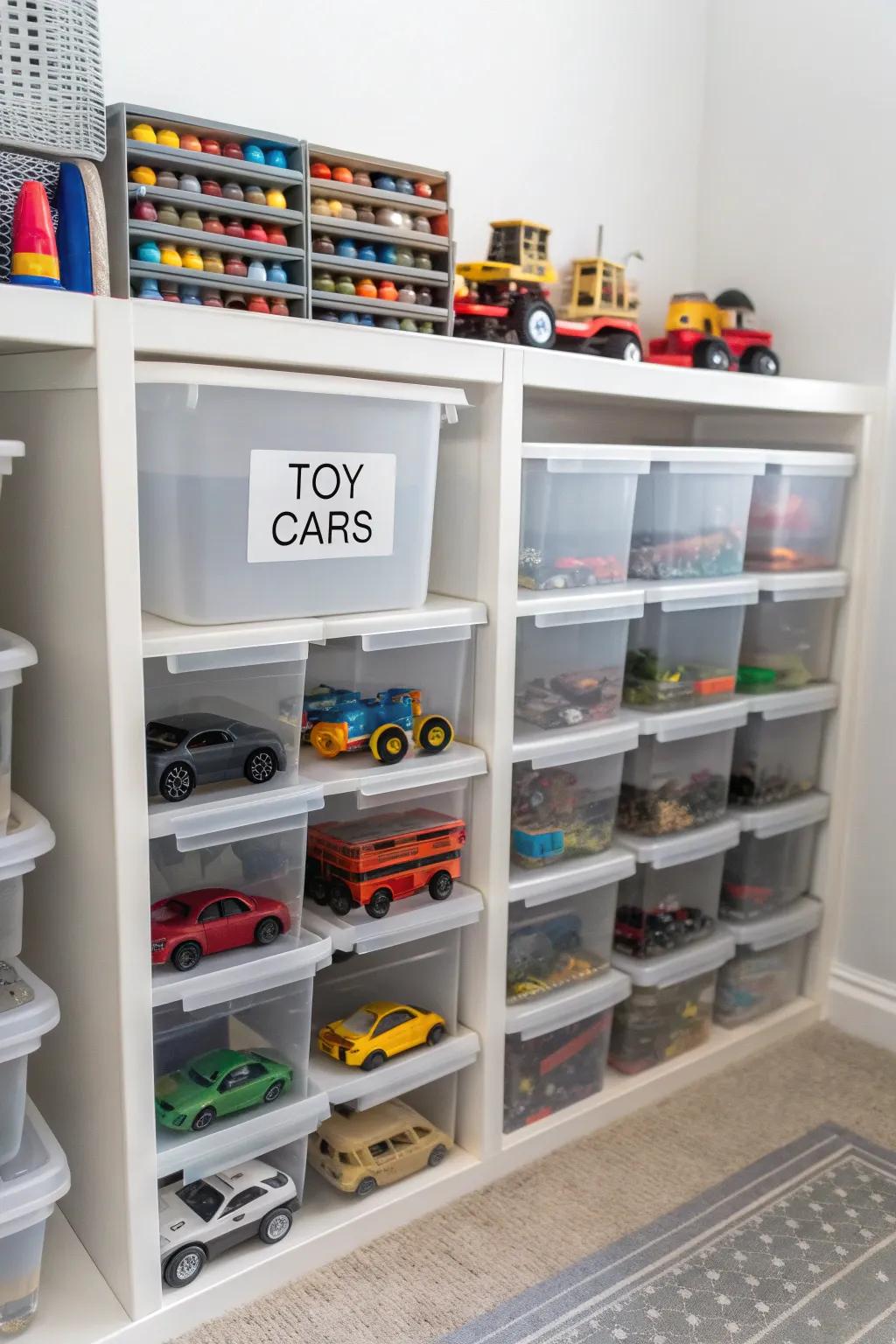 Labeling systems ensure easy access and tidy spaces.