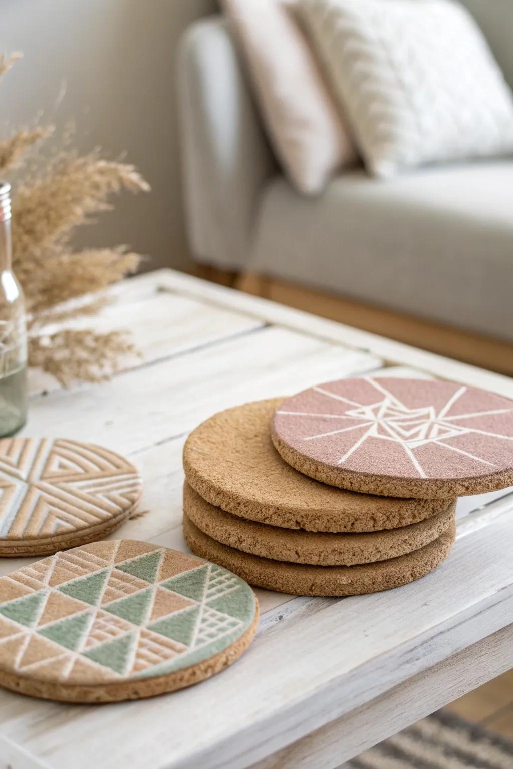 Crafted with love: Minimalist DIY coasters that blend style and function for the perfect last-minute gift.