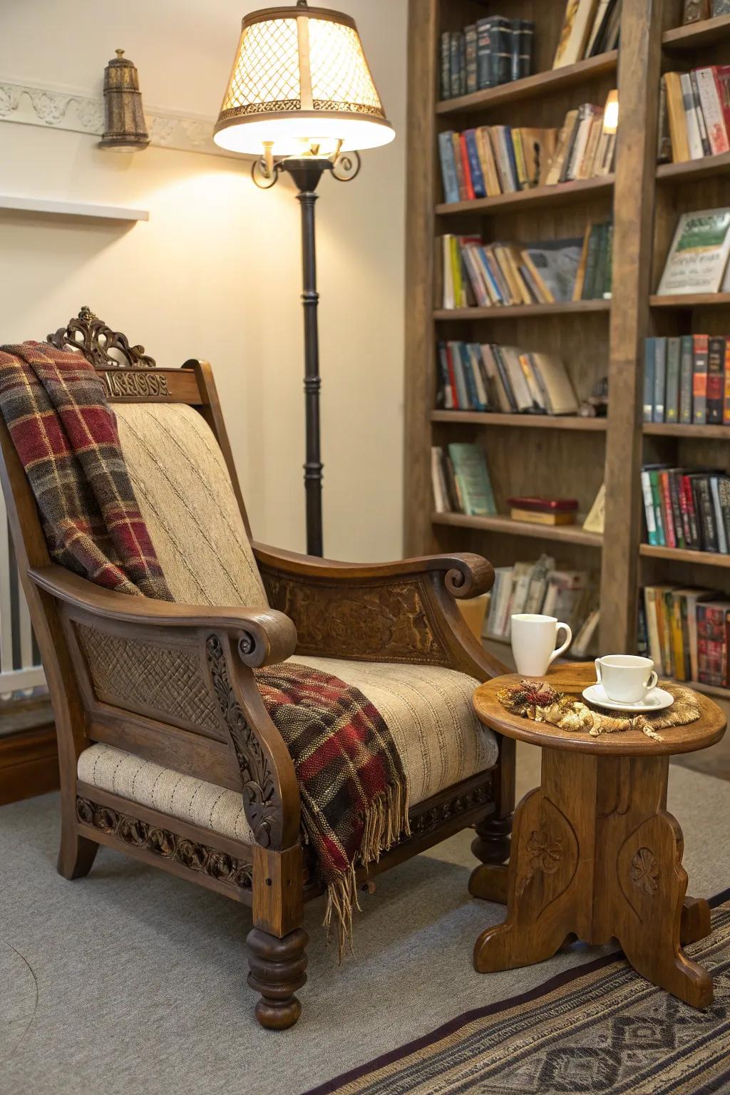 Curl up in style and let your creativity flow in this handcrafted reading nook.