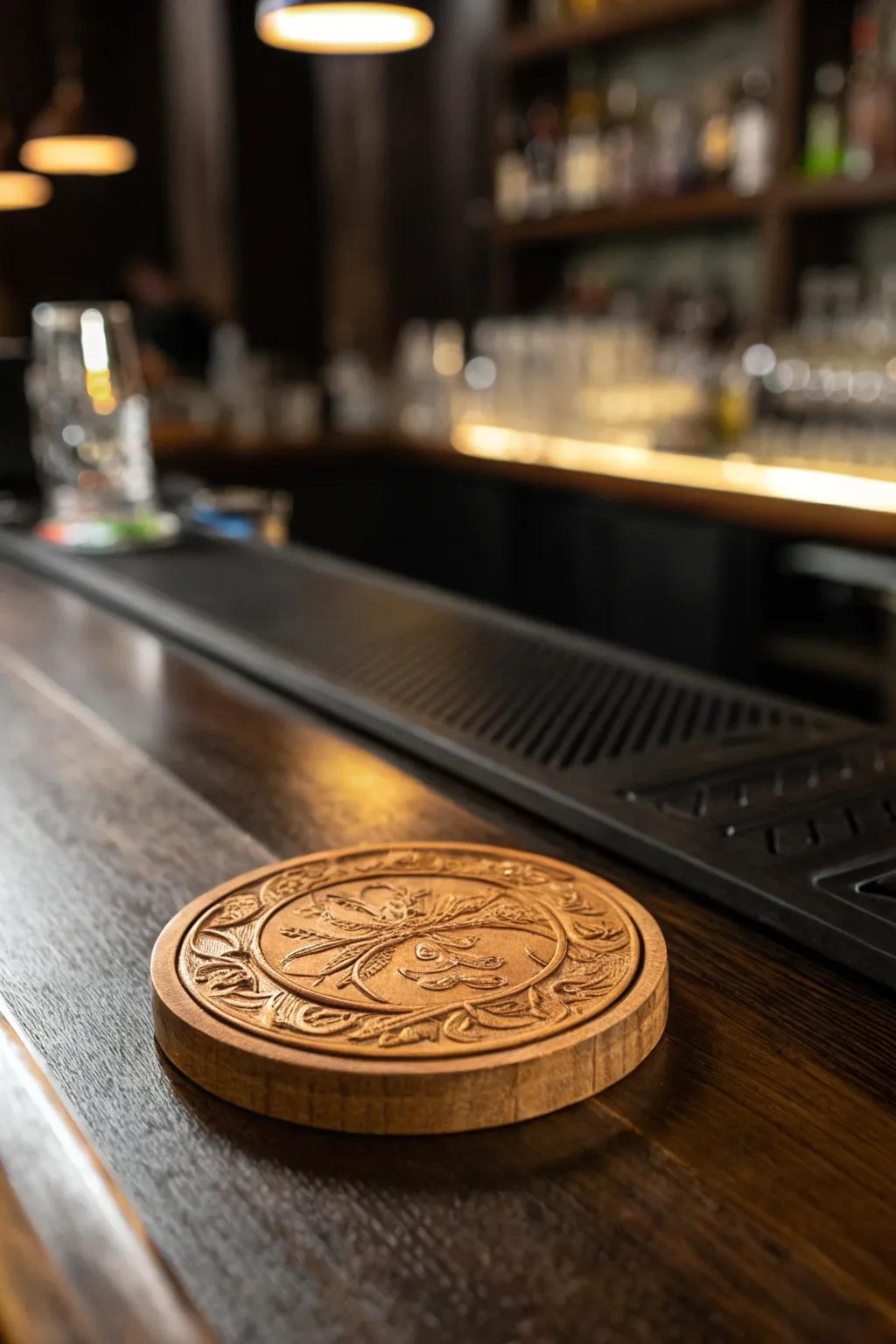 Elevate your bar decor with handcrafted coasters that blend practicality with personal flair.