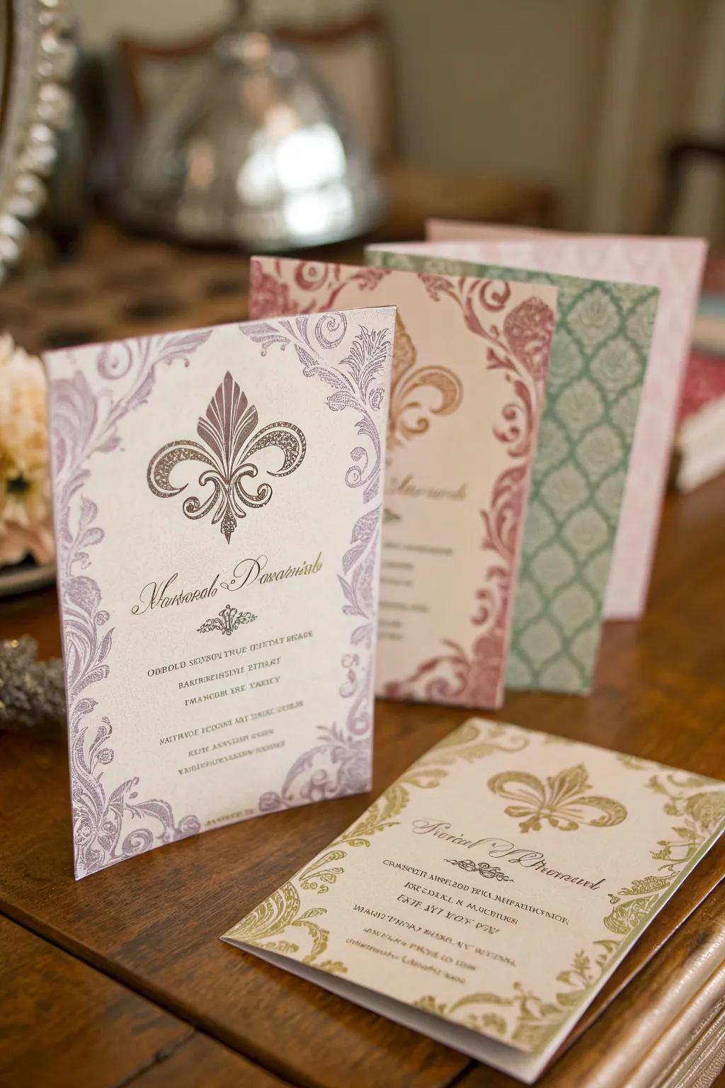 Vintage vibes create a timeless elegance for your invitations.