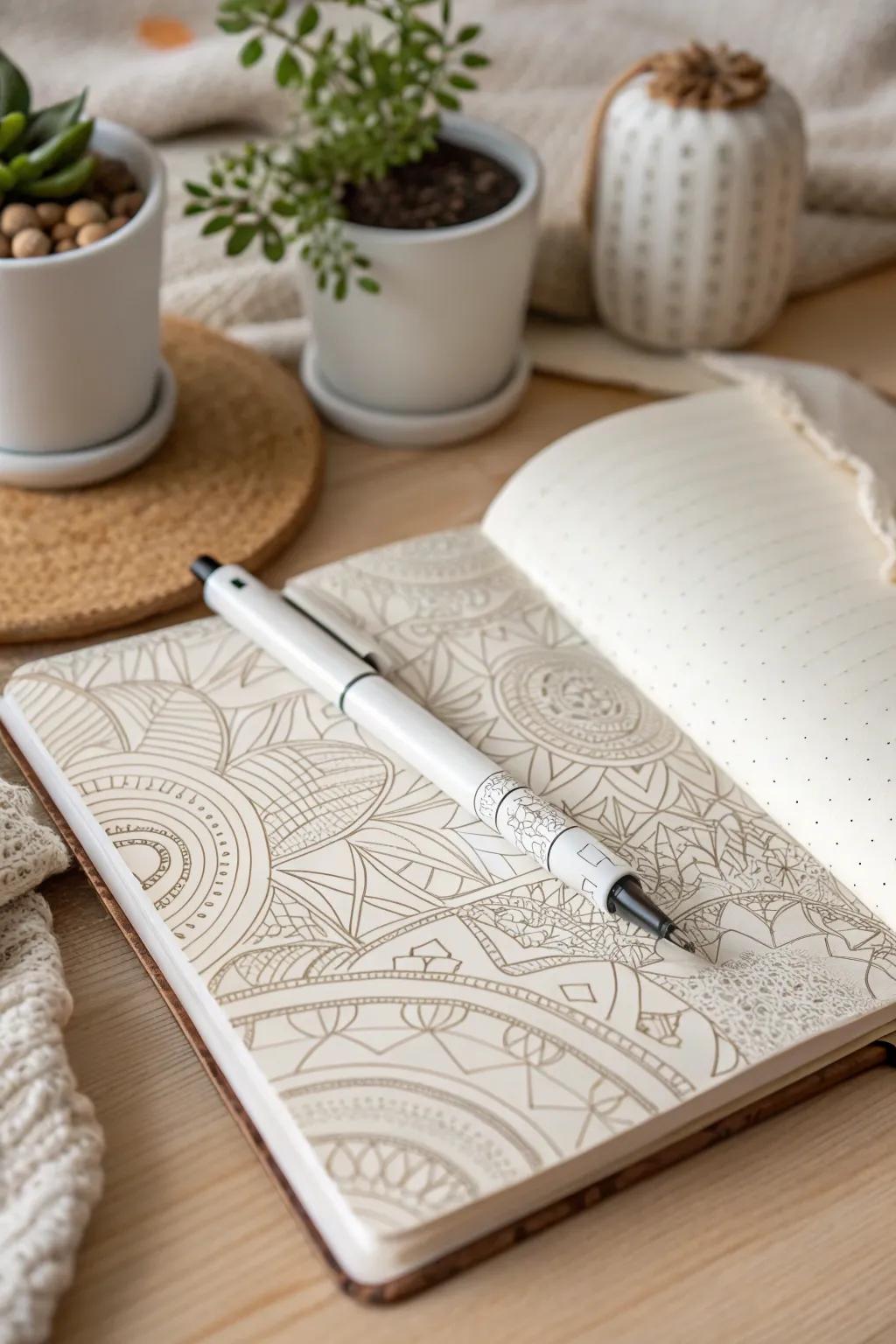 Find serenity in simplicity with soothing doodle art.