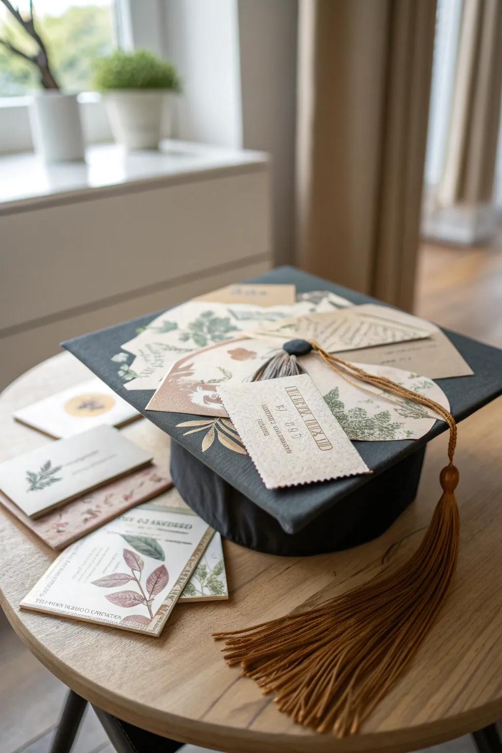 Network your way to success with a graduation cap that's both stylish and meaningful.