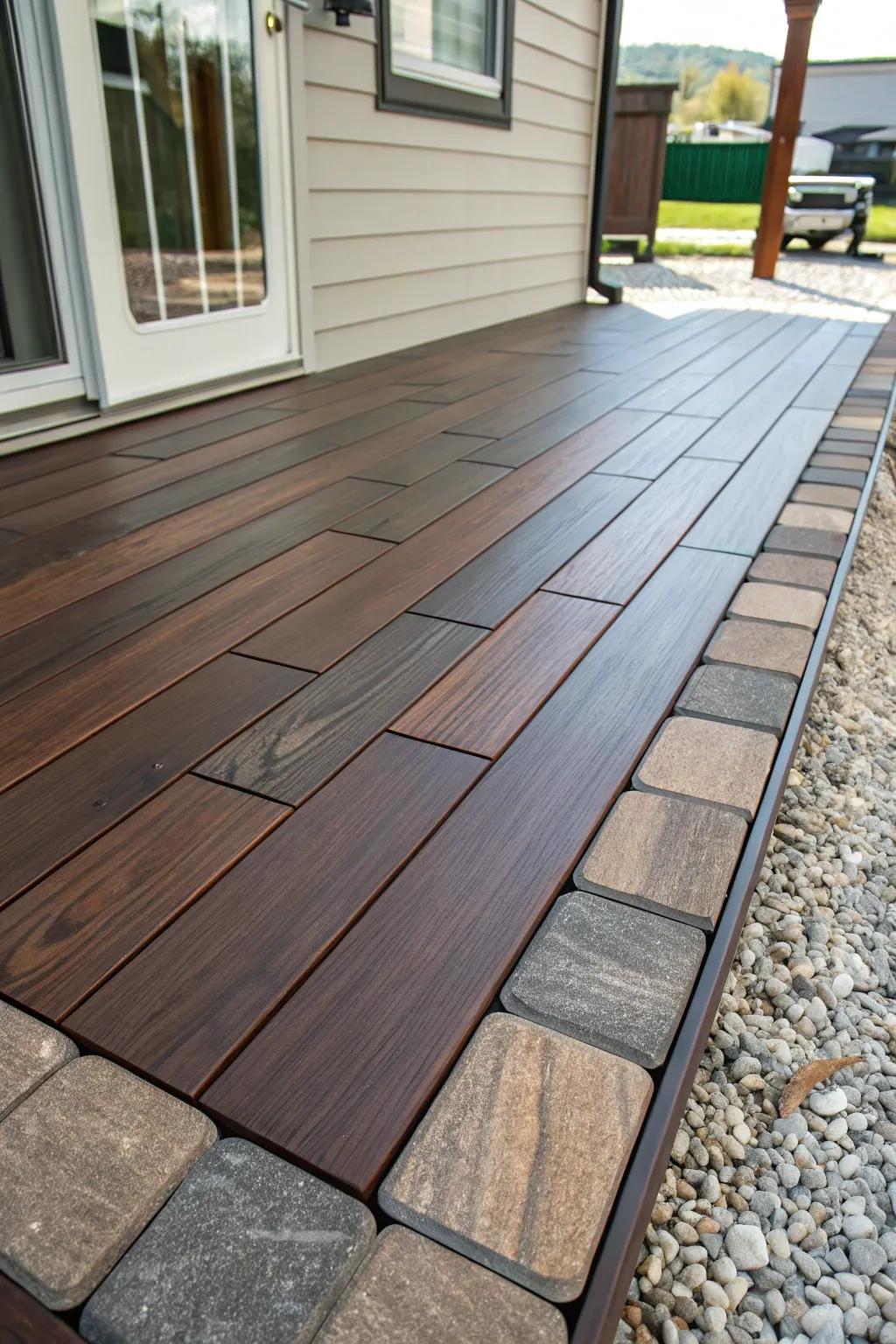 Elevate your outdoor space with crafted elegance: Discover the art of textured flooring.
