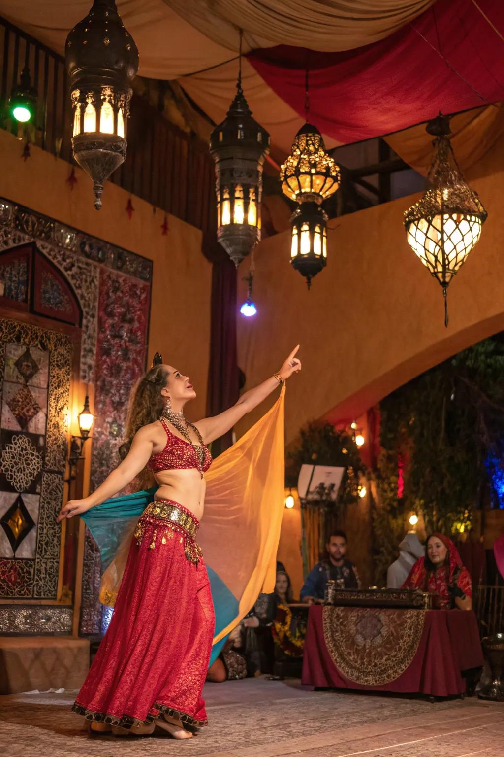Belly dancing adds an authentic and lively element to the party.