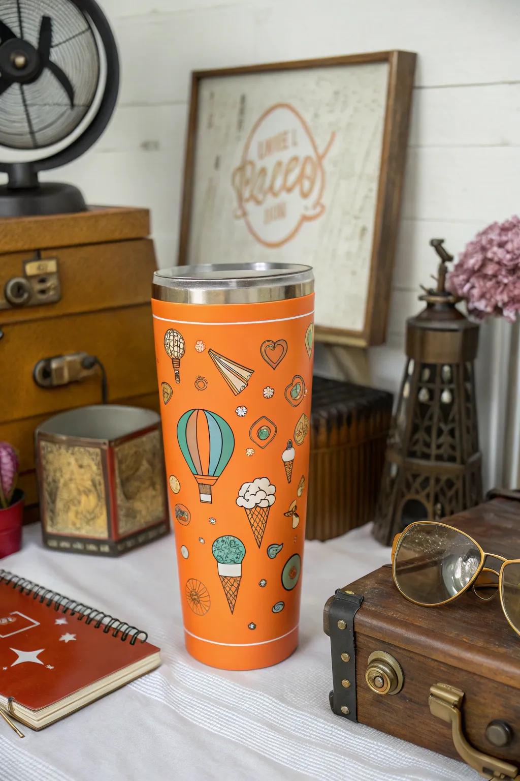 Retro pop art tumblers add a playful touch to your collection.