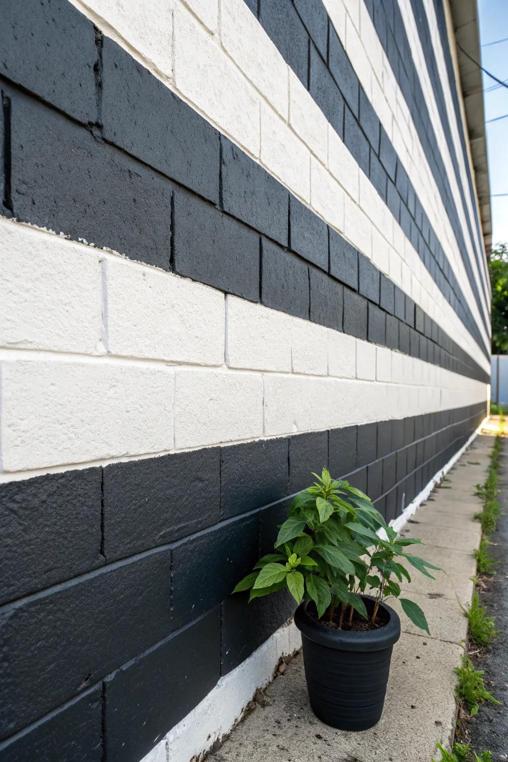 Elevate your space with the timeless elegance of black and white stripes.