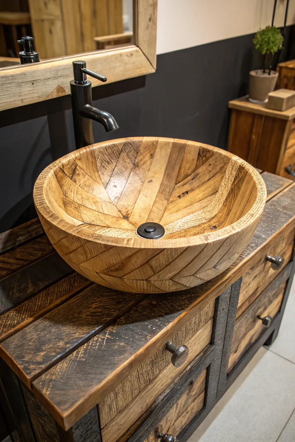 Sustainable elegance: Transform reclaimed wood into a striking statement piece.