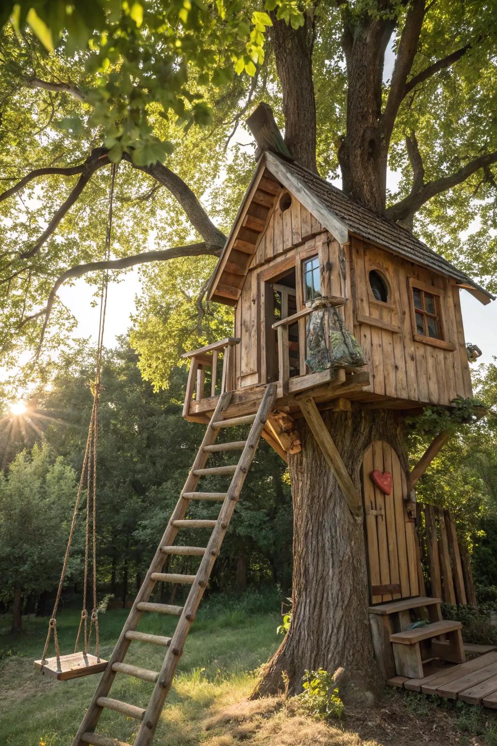 Transform your child's playtime with a whimsical pallet wood treehouse adventure.