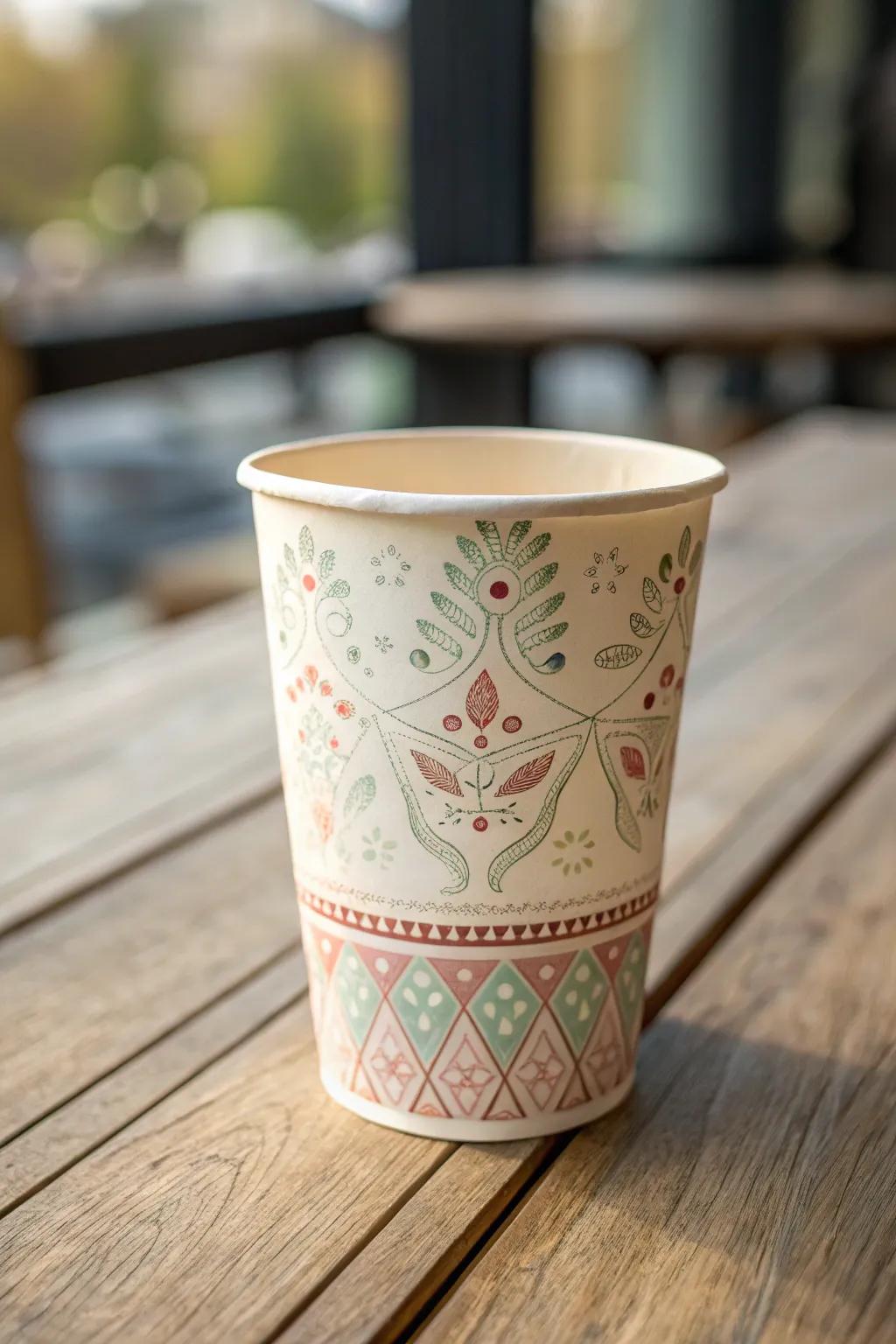 Sip in style with a vintage-inspired paper cup that brings the charm of yesteryear to your everyday moments.