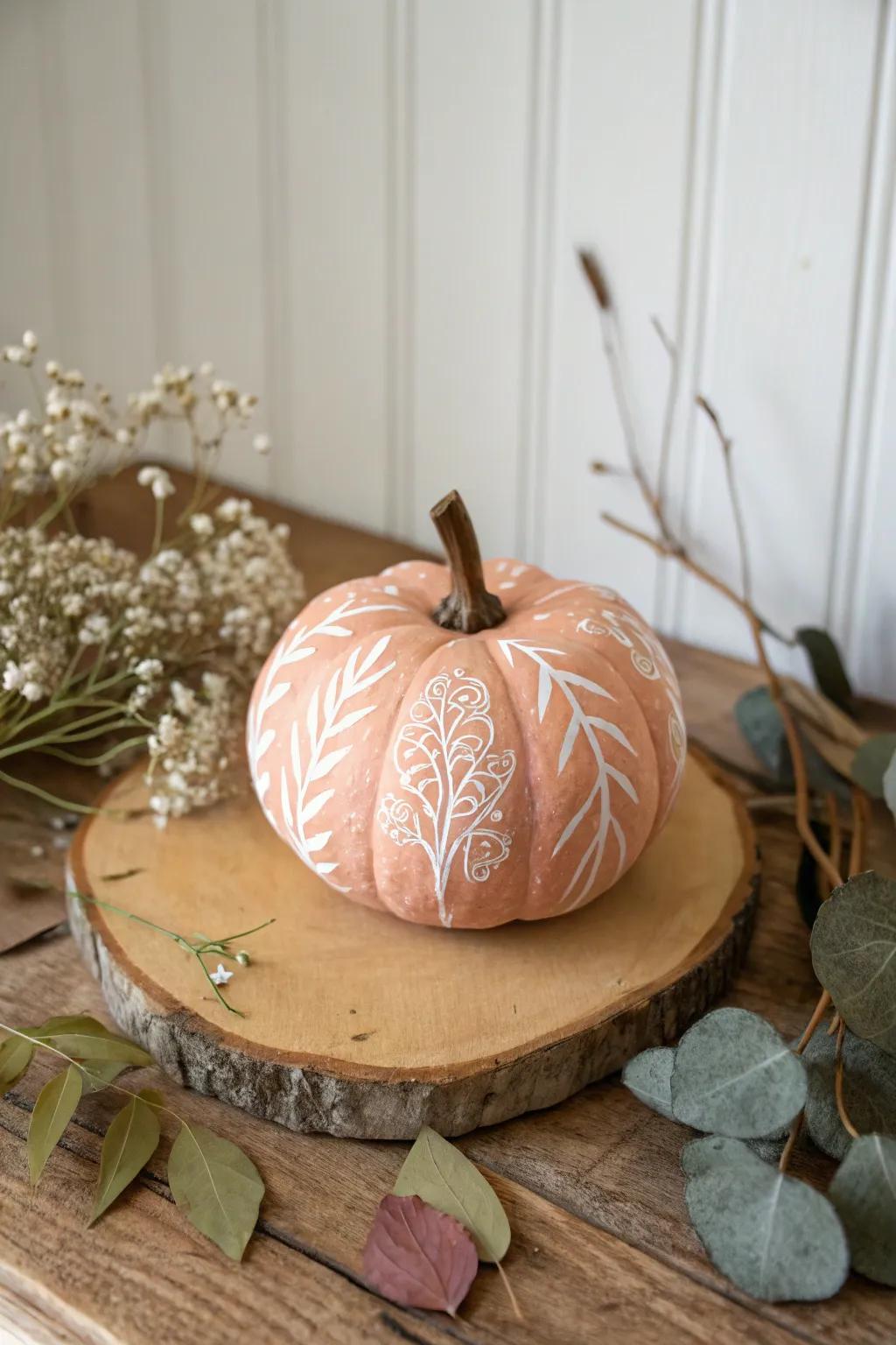 Charming paper mache pumpkin - a delightful touch of fall elegance.