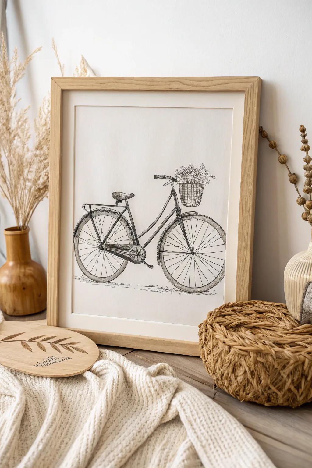 Capture nostalgia with a touch of artistry - a vintage bicycle sketch that speaks volumes in simplicity.