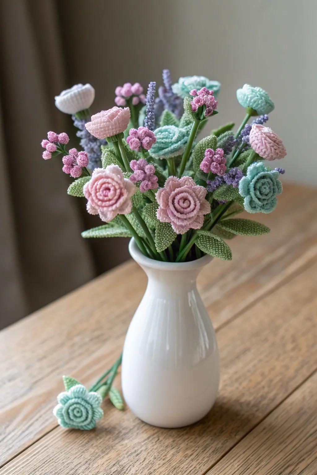 Bring eternal blooms to your space with these charming perler bead mini flowers.