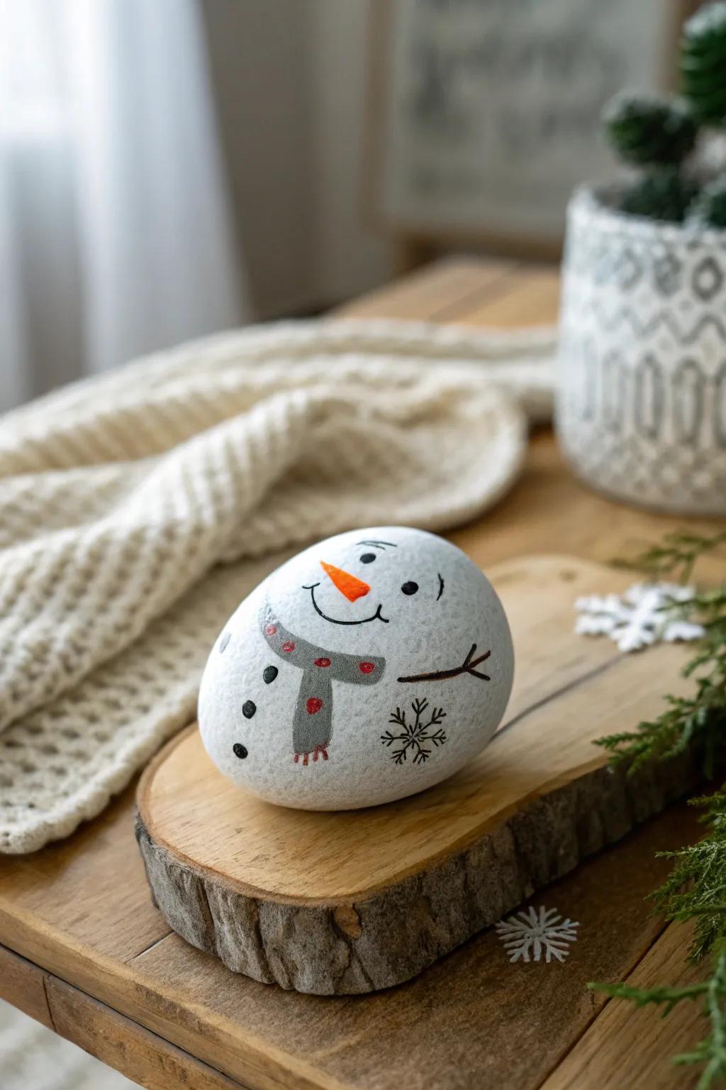 Bring festive cheer to your decor with this charming holiday-themed pet rock!