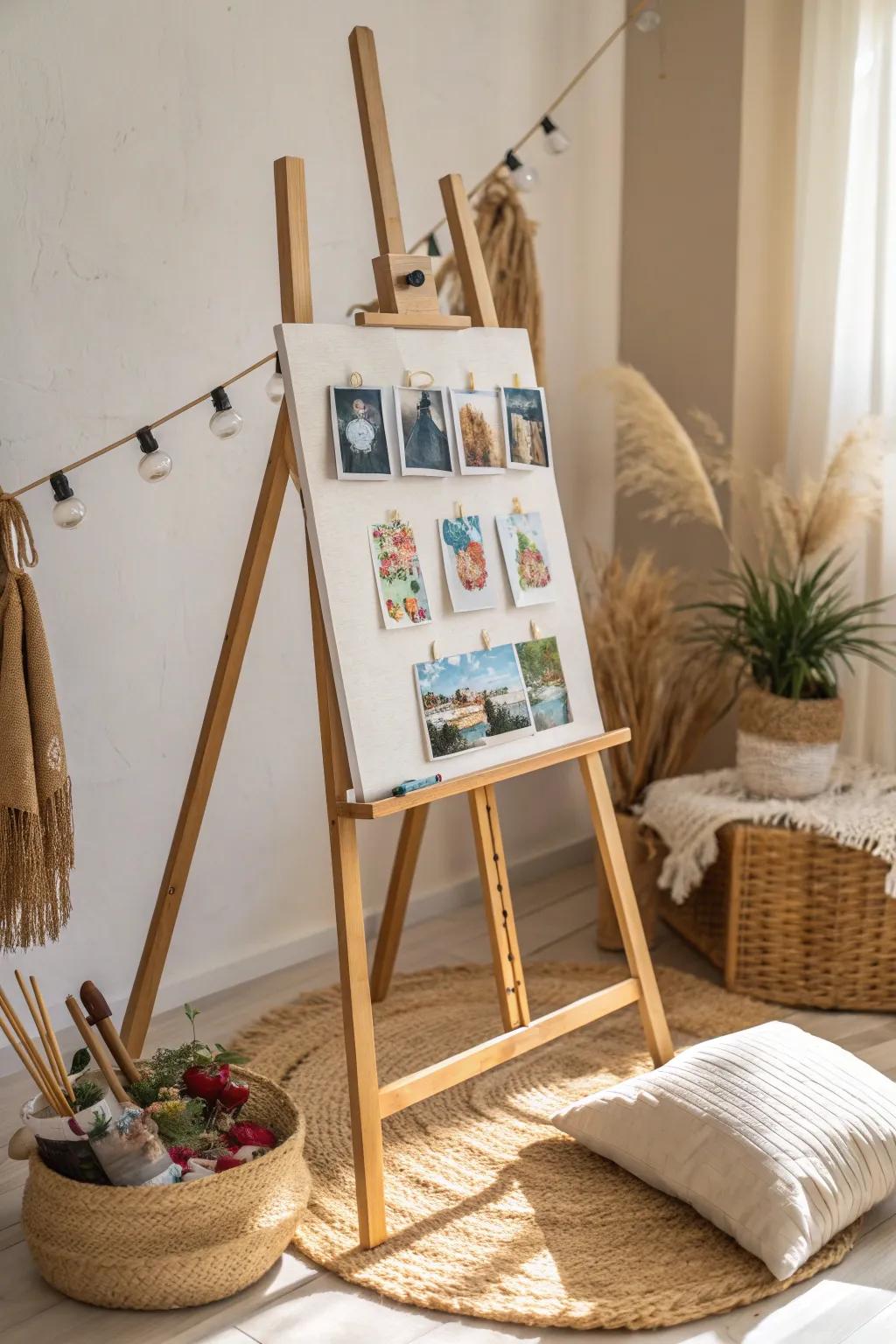 Transform your space with a simple, artistic touch: a canvas back pinboard for your cherished memories.