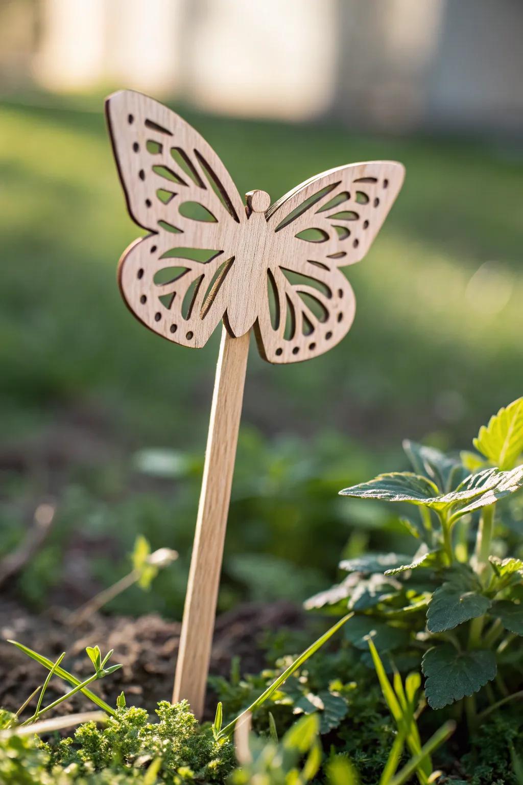 Elevate your garden with these charming butterfly plant markers, where simplicity meets nature's elegance.