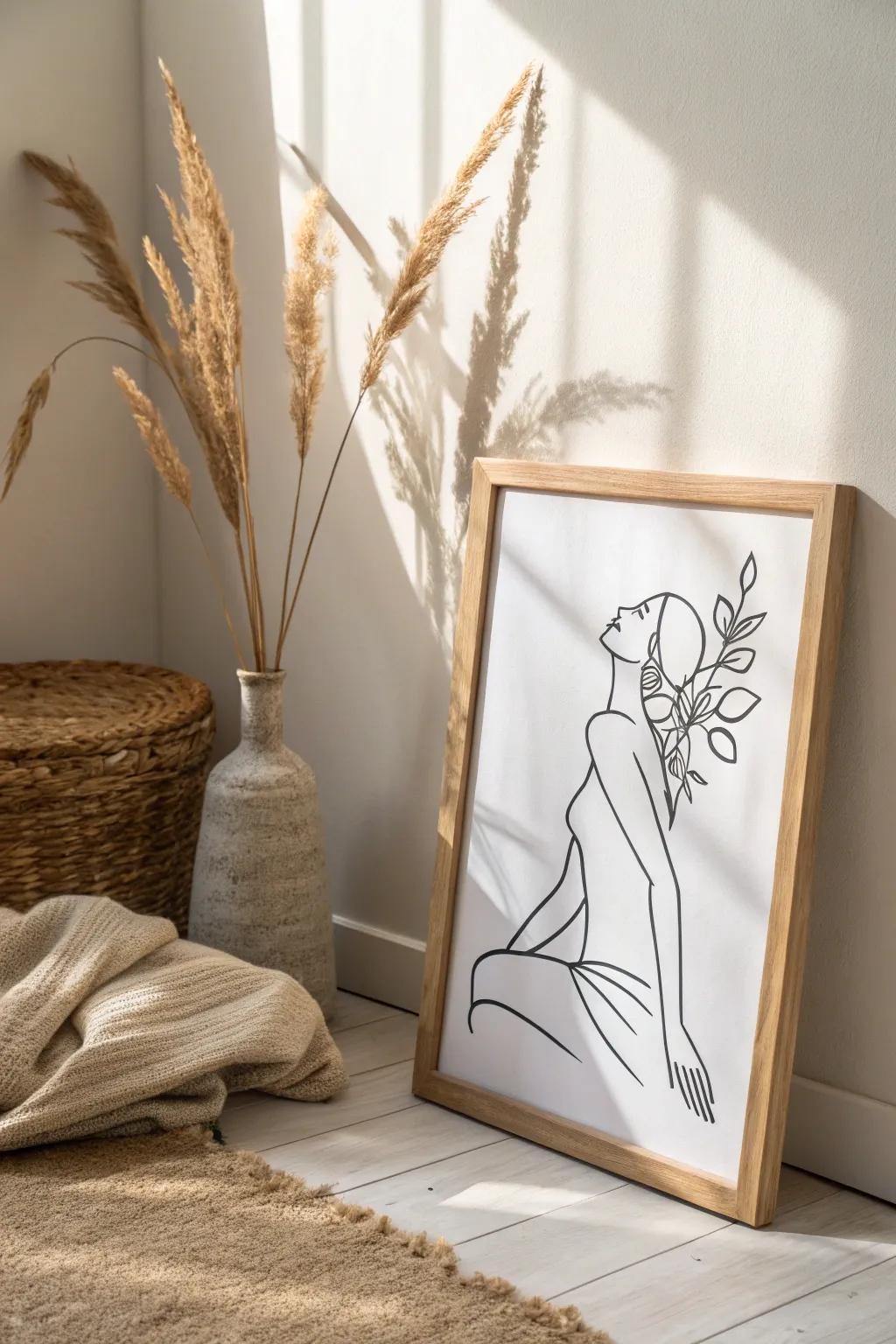 Discover the beauty of simplicity with minimalist line art, the perfect accent for any modern space.