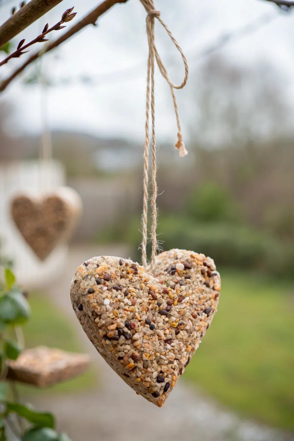 Craft a little love for the birds with these heart-shaped feeders!
