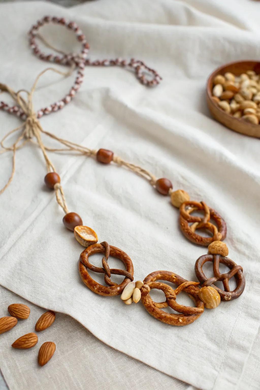 Elevate your style with a charming Nutty Pretzel Necklace—where crunchy meets chic!
