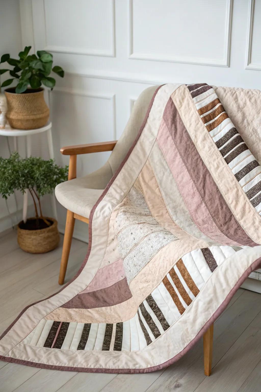 Add a rhythmic touch to your quilt with elegant piano key borders.