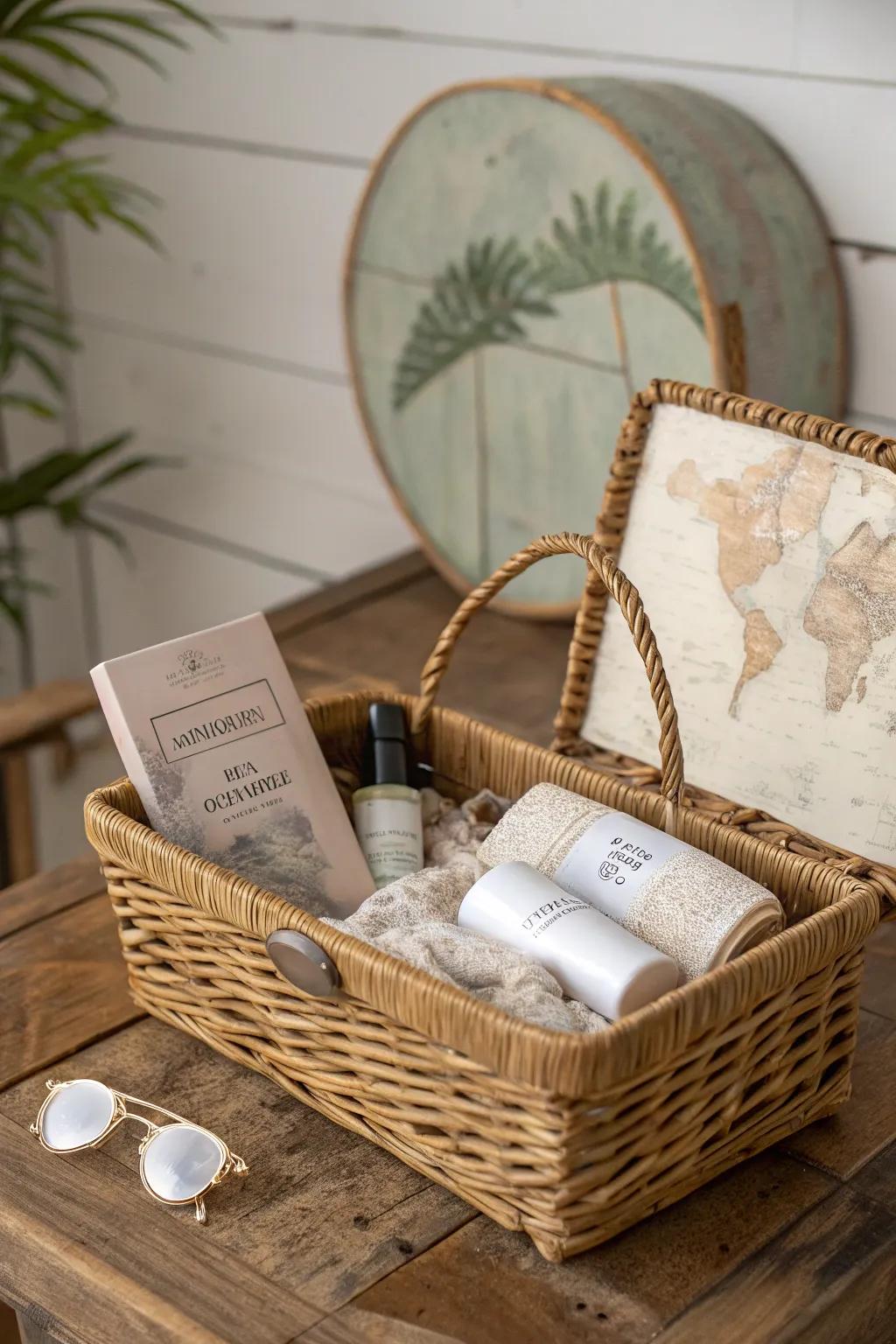 Dream away with the perfect Travel Enthusiast Basket, a blend of simplicity and wanderlust.