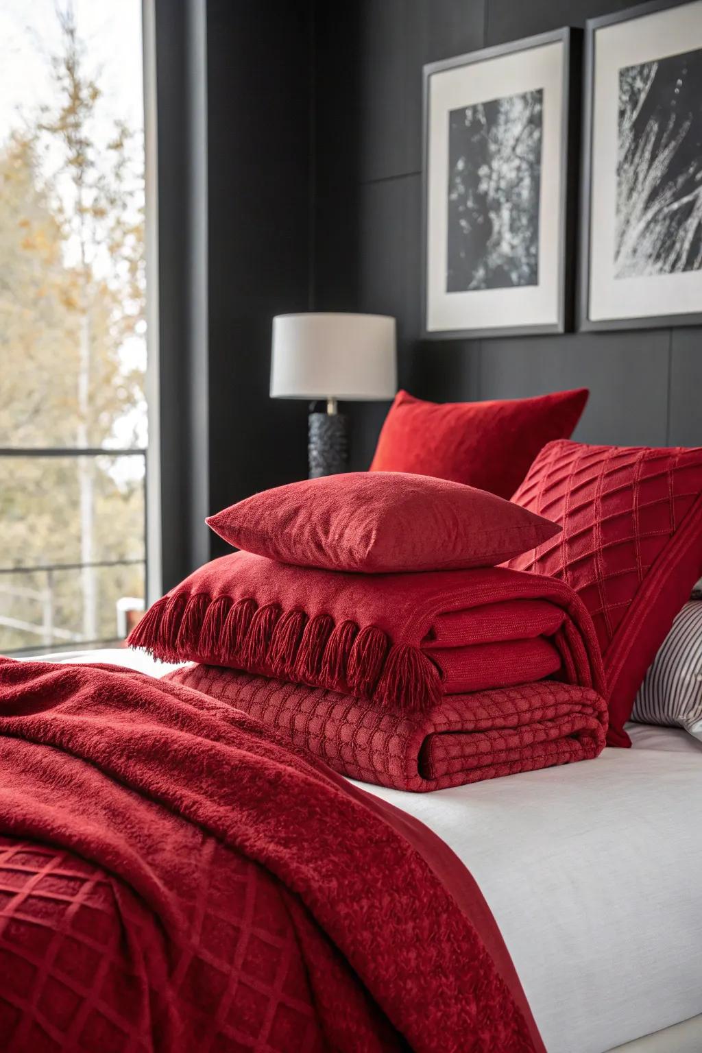 Layered throws and pillows add dimension and coziness.