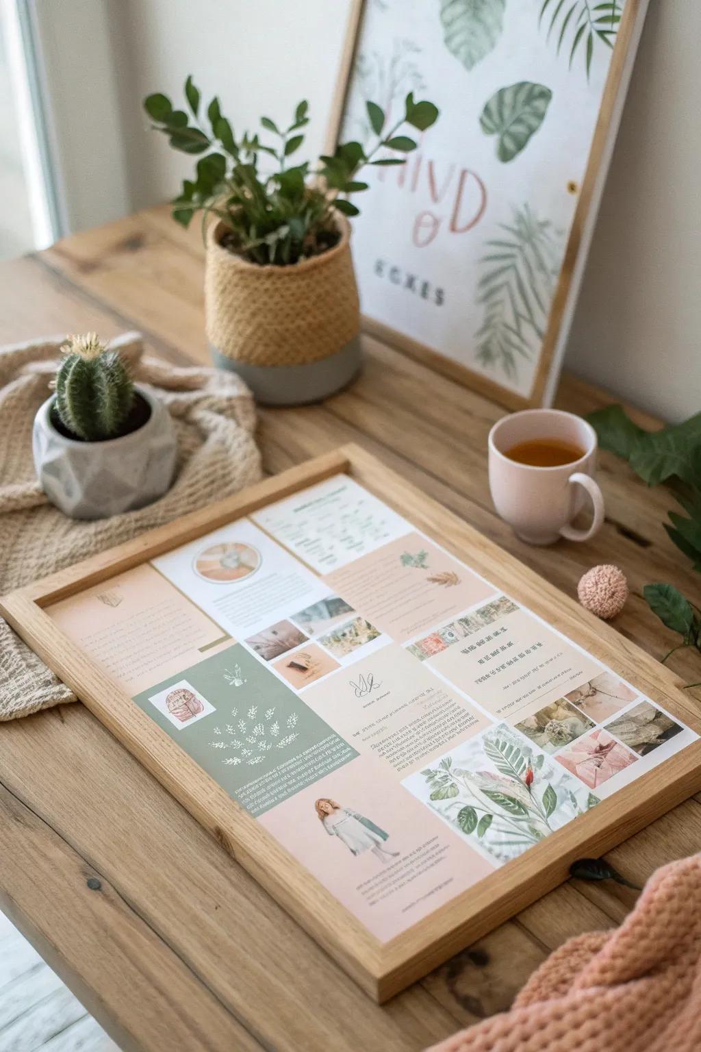 Craft your dreams into reality with a serene and inspiring vision board.