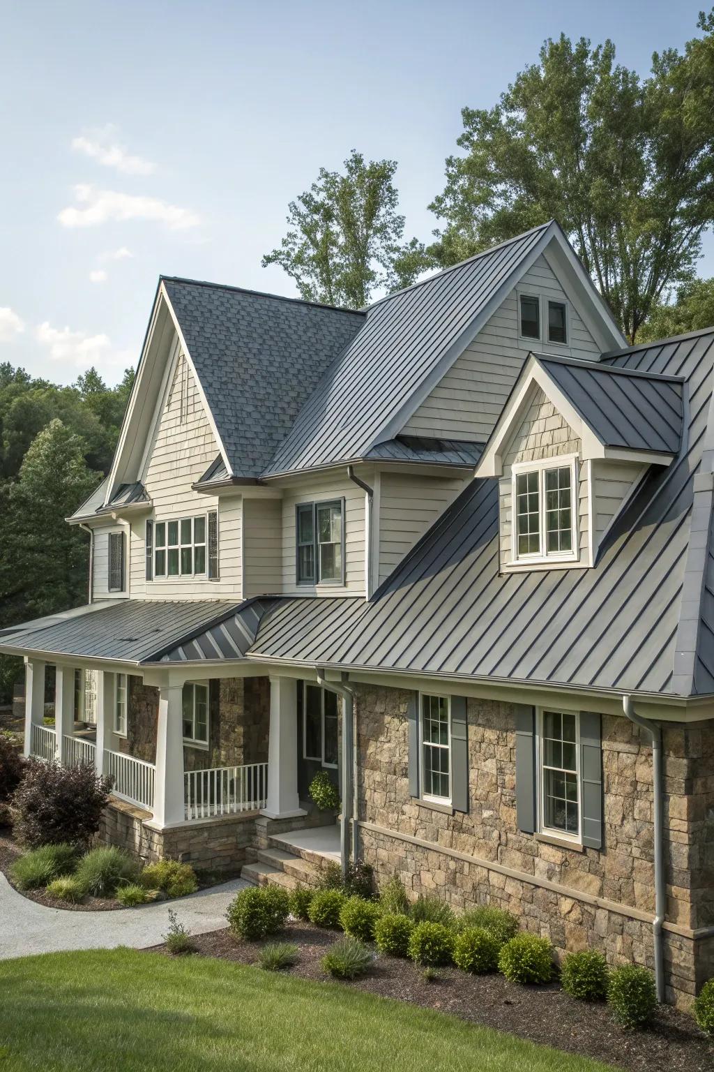 Combination roofs blend tradition with modern style.