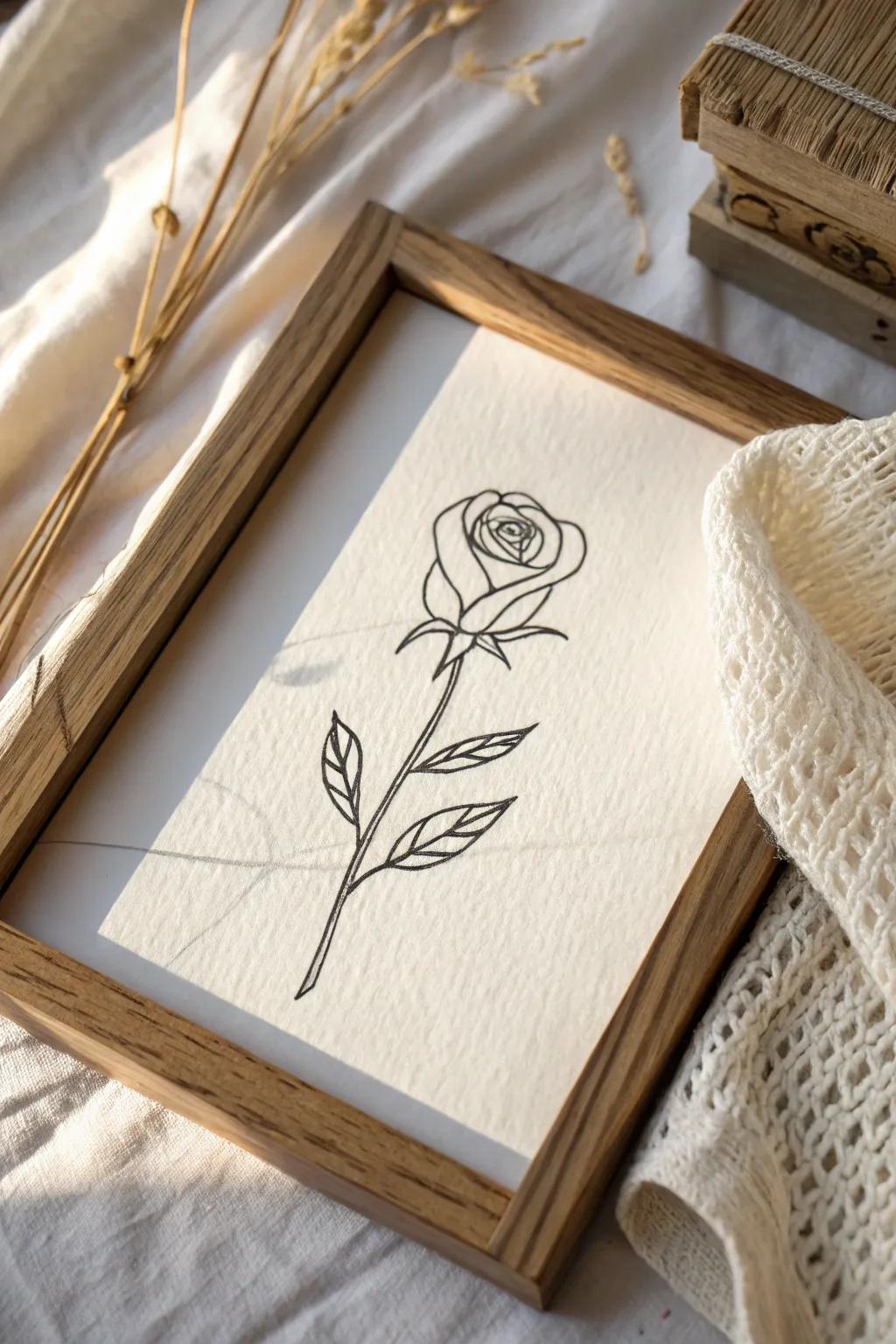 Embrace the beauty of simplicity with this one-line rose art, where minimalism meets elegance.