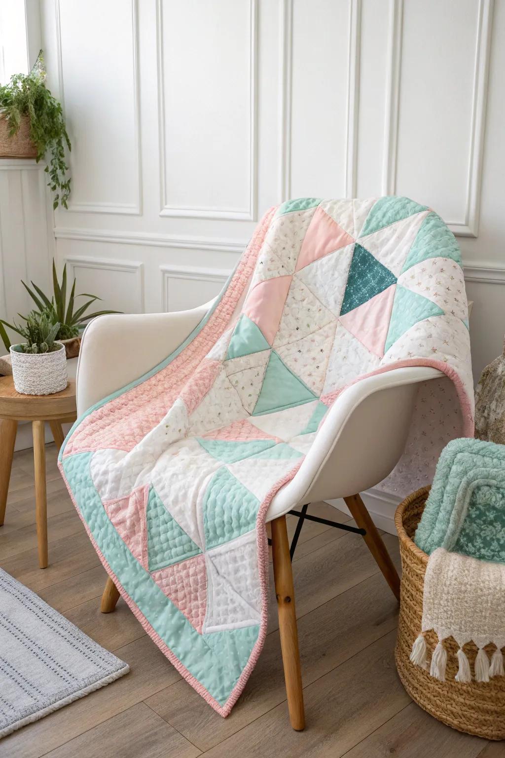 Wrap yourself in the warmth of a handcrafted lap quilt, where minimalist elegance meets boho charm.