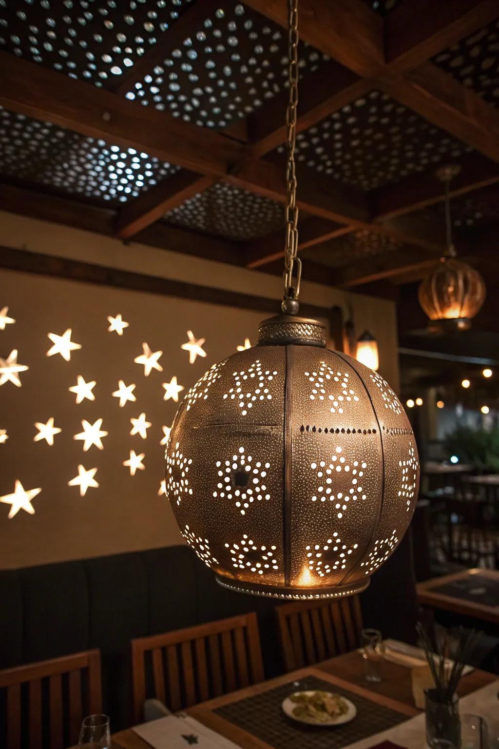Illuminate your space with the artisan touch of a celestial pendant light, where craftsmanship meets the night sky.