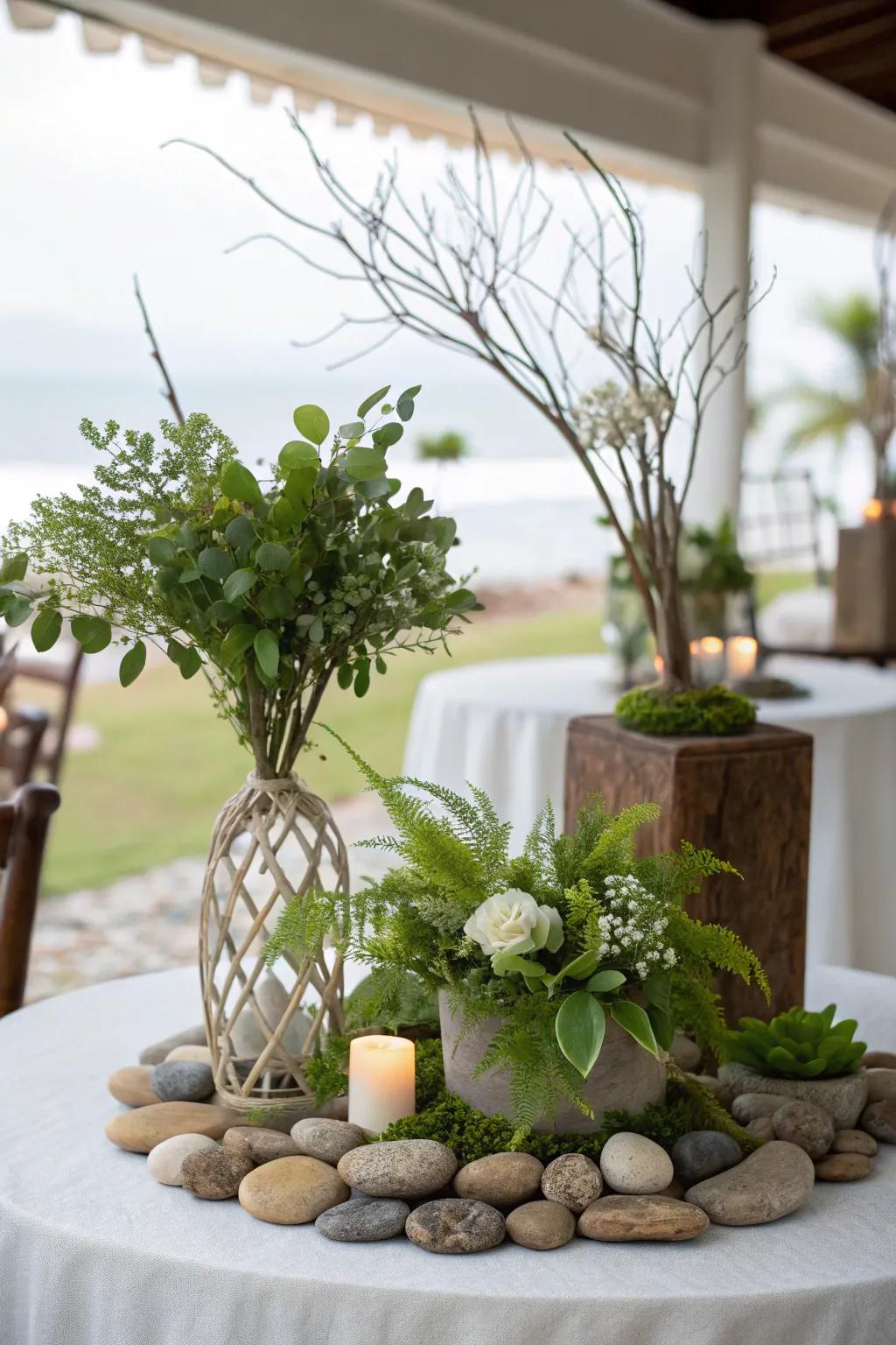 Natural elements can enhance the ambiance of your gathering space.