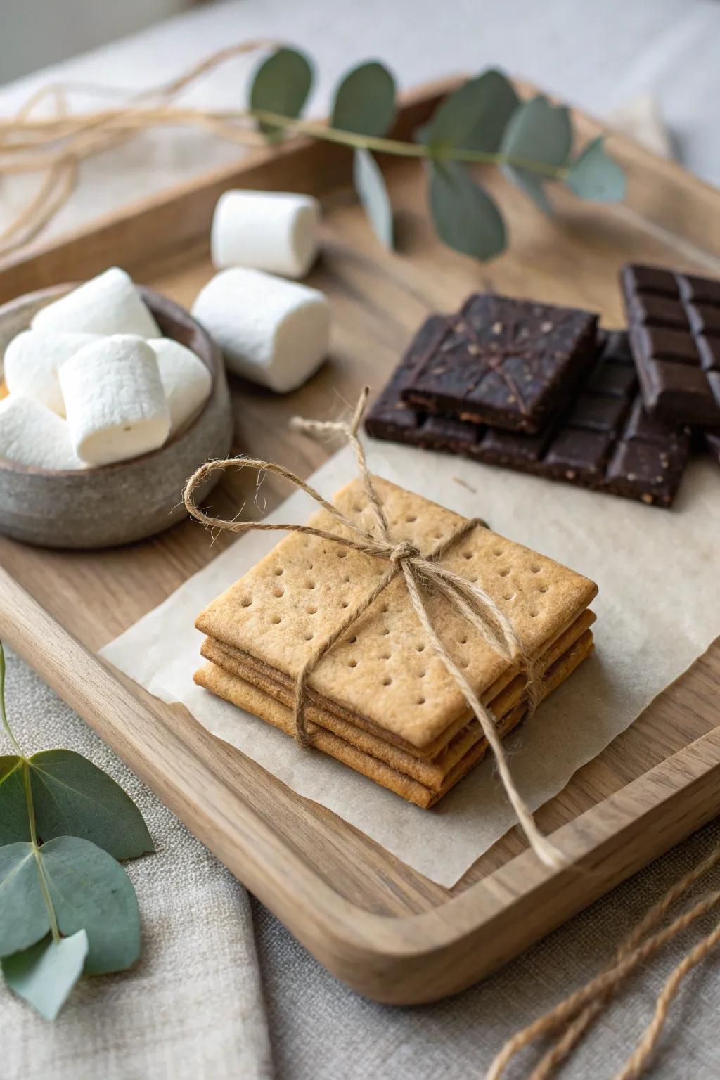 Craft your perfect s'more with this charming individual kit, where simplicity meets boho elegance.