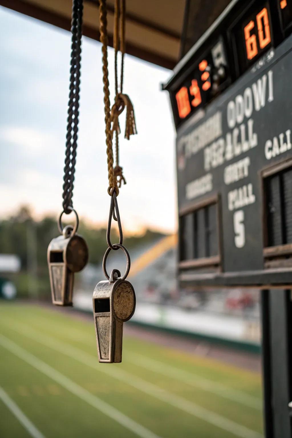 Unique decor featuring vintage sports artifacts.