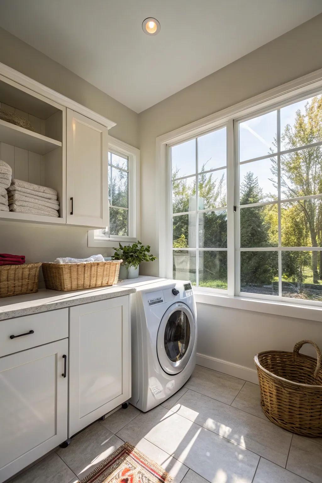 Natural light transforms your laundry room into a welcoming space.
