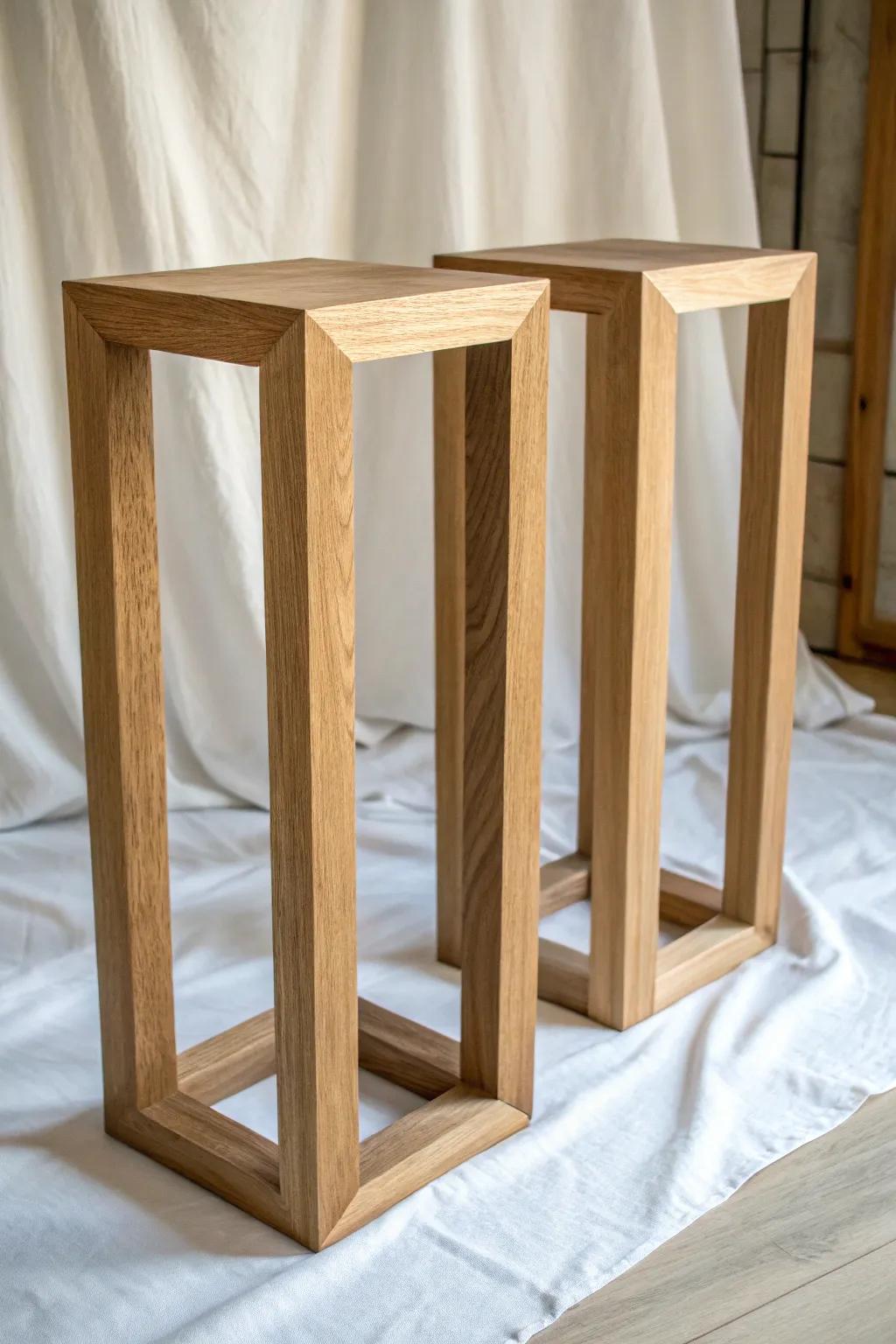 Elevate your space with the clean lines of minimalist cube legs, a perfect blend of simplicity and natural beauty.