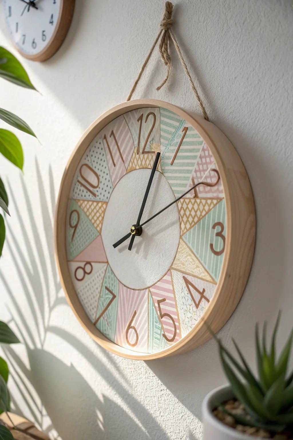 Transform time with a touch of tape art elegance. #DIYClock #MinimalistDecor