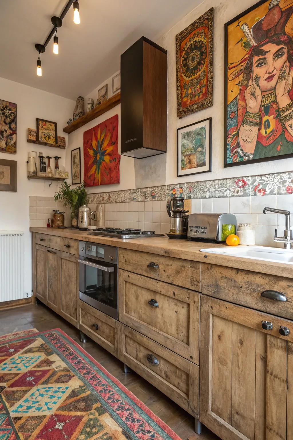 Eclectic elements add character and charm to this kitchen.