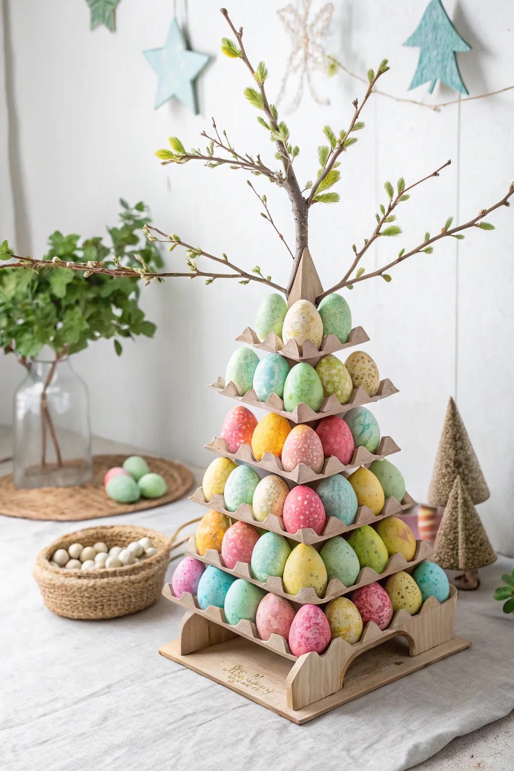 Transform everyday materials into whimsical art with this egg carton tree creation, blending simplicity and creativity.