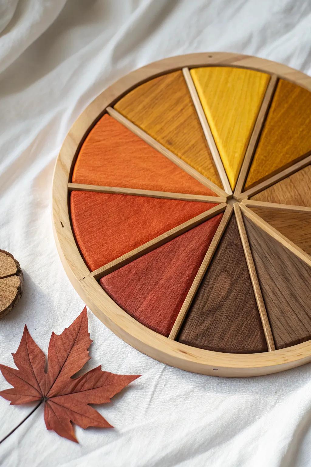 Embrace the warmth of autumn with a color wheel that brings the season's cozy charm indoors.