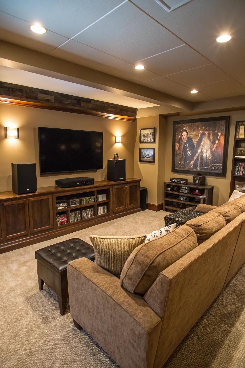 Set up a cozy entertainment area for family fun.