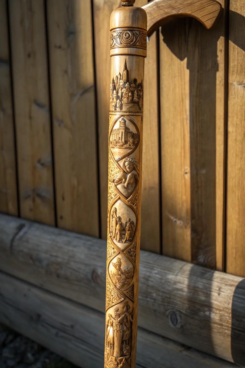 Craft your own tale with every step: Discover the art of storytelling through intricately carved walking sticks.