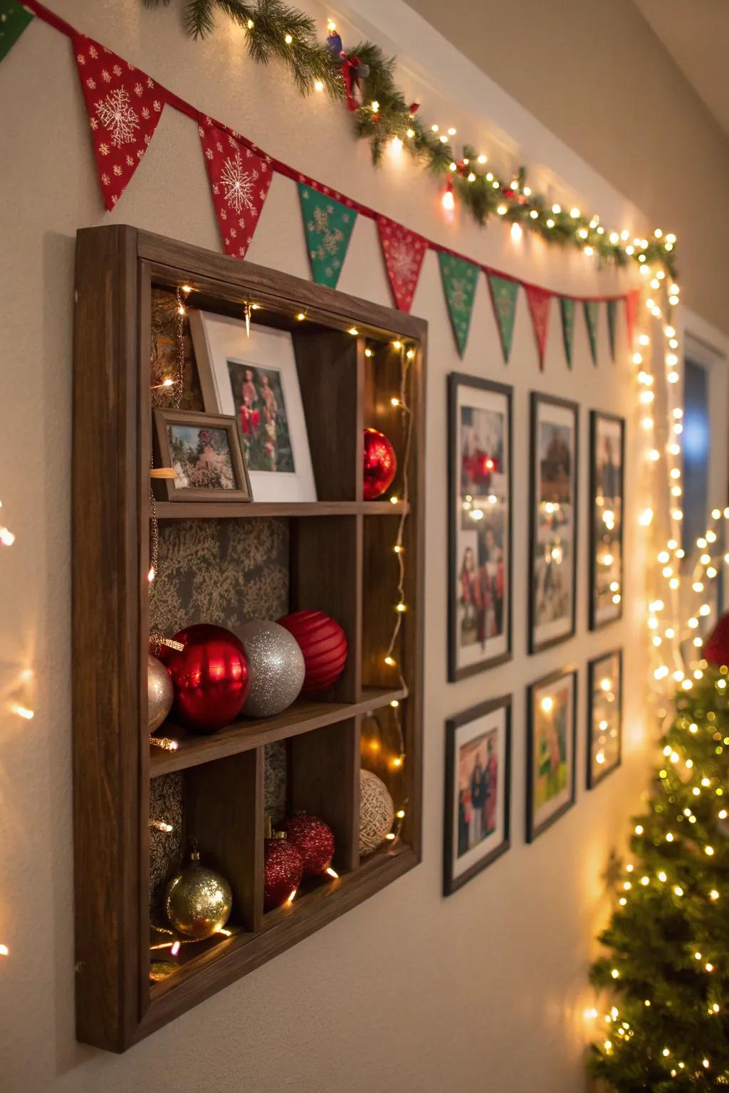 Keep the holiday spirit alive with a festive shadow box.